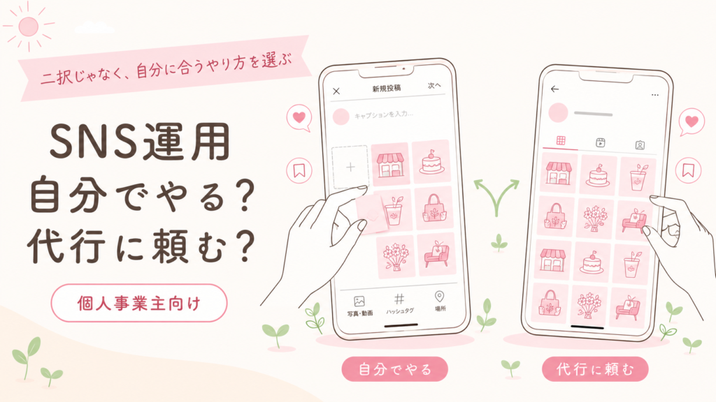 甲府でSNS運用を自分でやるか代行に頼むか｜判断基準と費用
