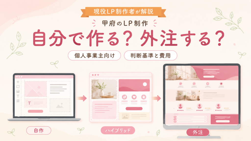 甲府でLPを自分で作るか外注するか 判断基準と費用の違い